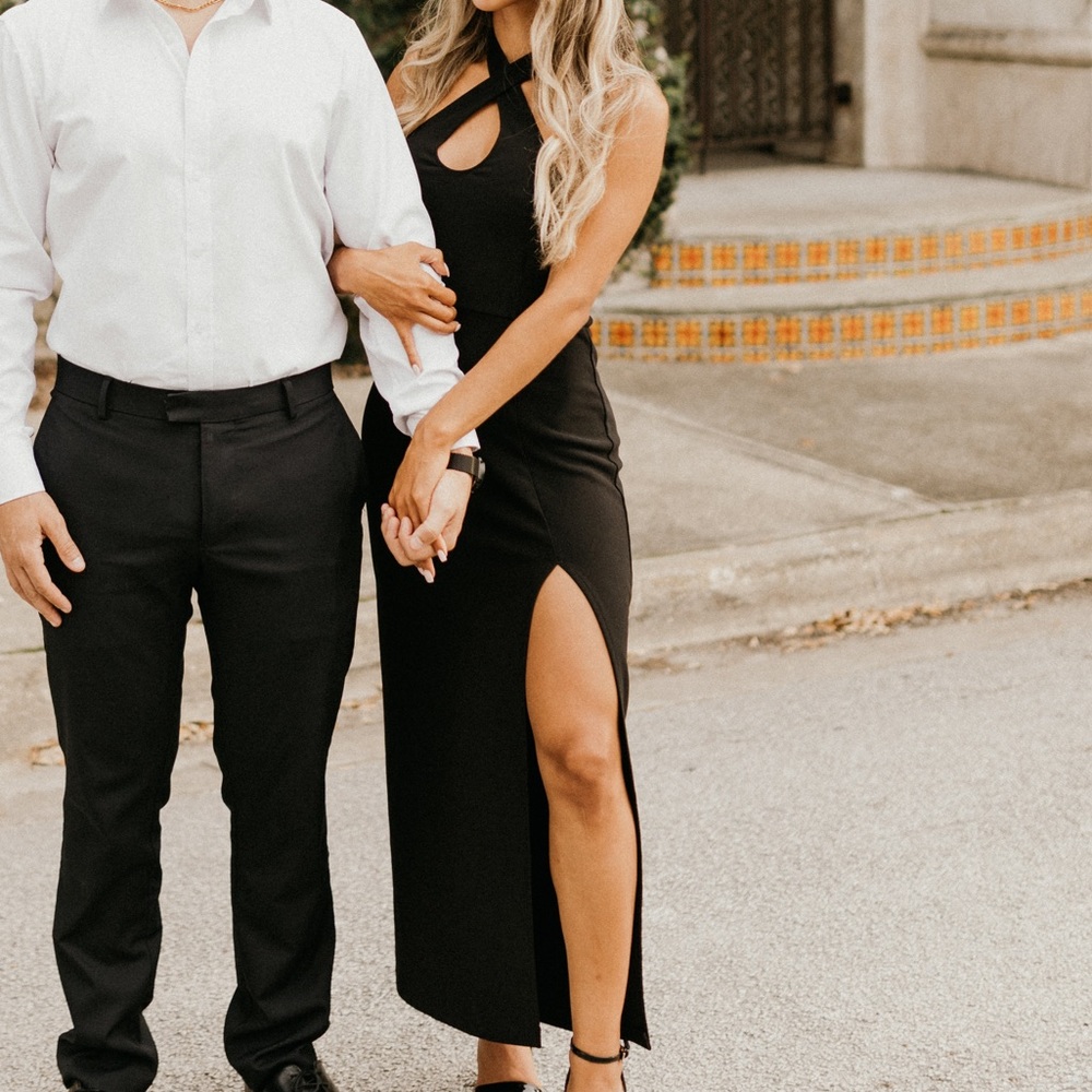 Keyhole Halter Maxi Dress